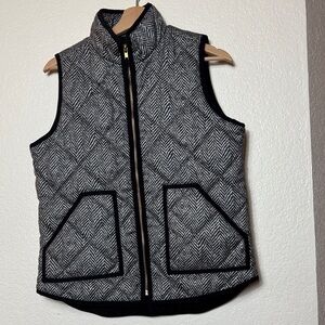 J Crew Black and White Herringbone Women’s Vest.